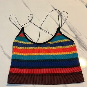 Urban Outfitters spaghetti strap colorful strip tank